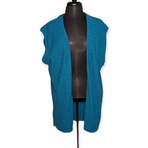 BFA Classics Open Front Sleeveless Teal Cardigan Size 1X